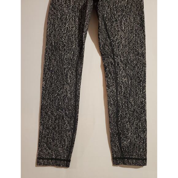 Lululemon Wunder Under Luon Suited Jaquard Cropped Leggings Size 4 Black White - Picture 5 of 10